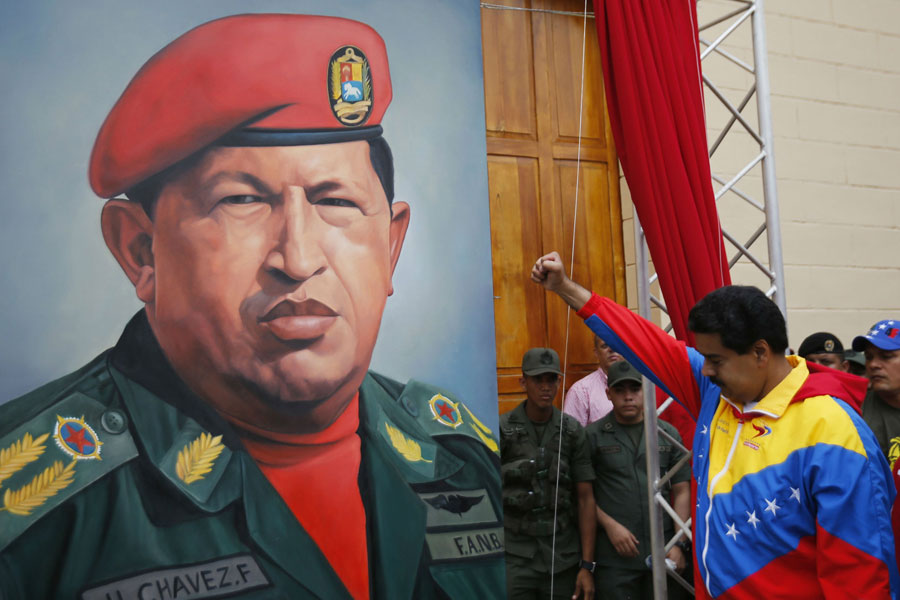 Hugo Chavez and Nicolas Maduro